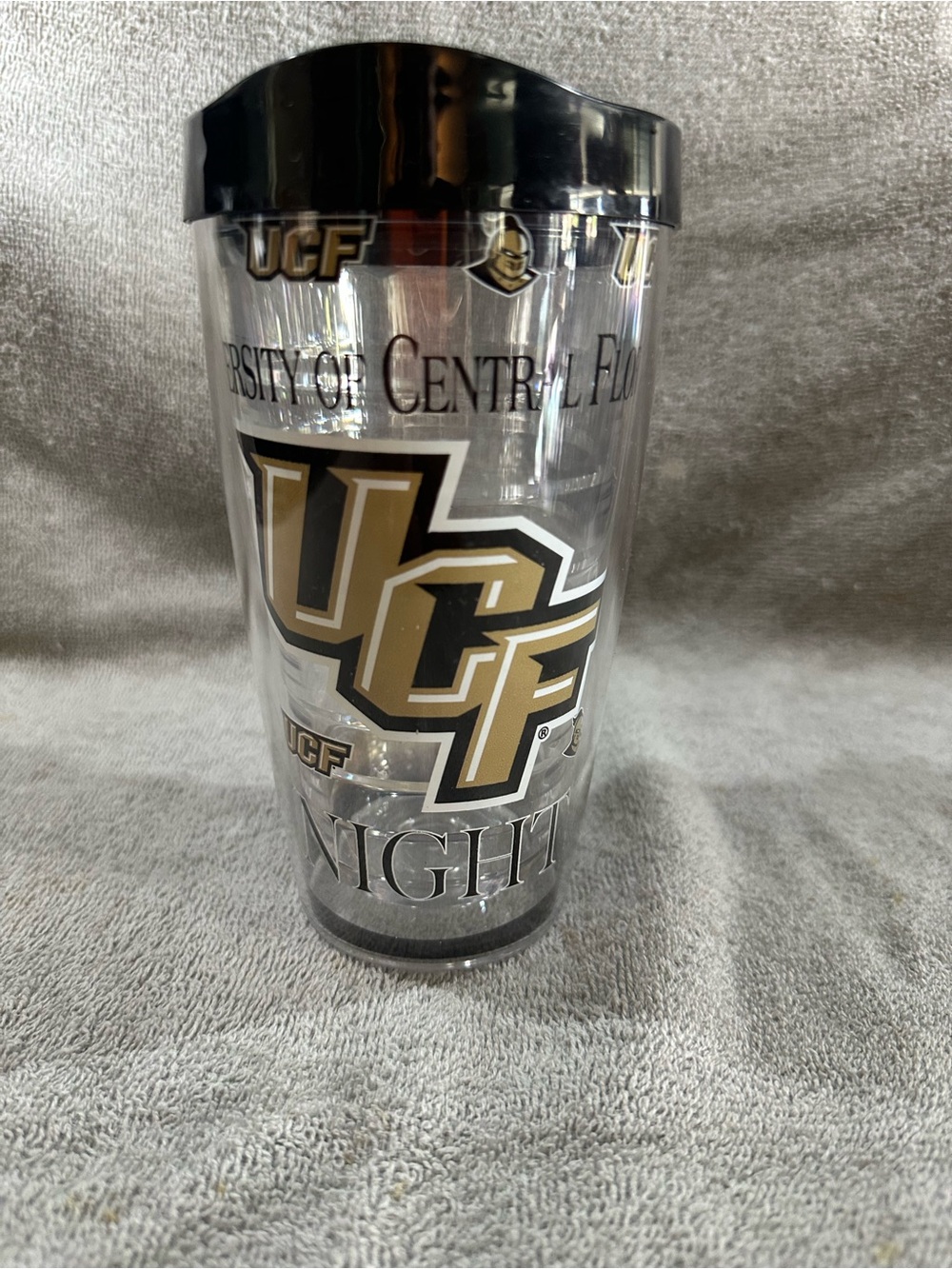 University of Central Florida (UCF) Clear Tumbler with Black Lid